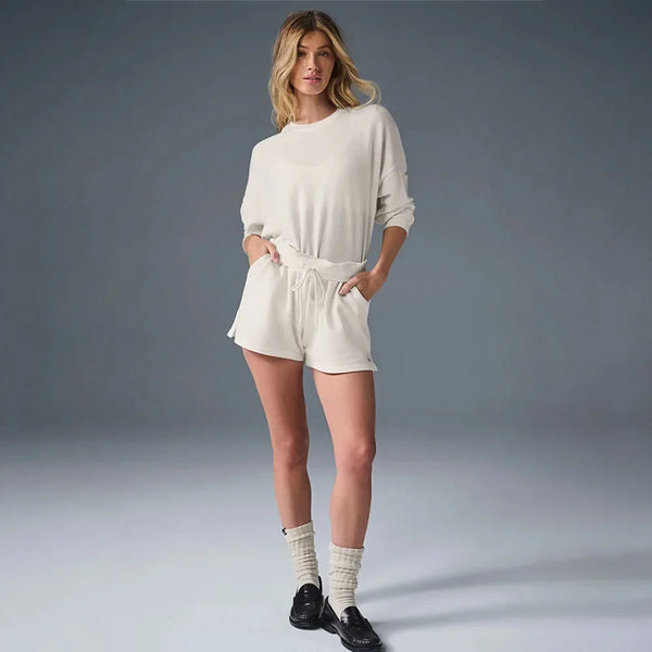 Women’s Soho Knit Pullover & Shorts Set – Spring Casual Loungewear