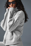 Women’s Oversized Turtleneck Pullover – Cotton Street Style Sweatshirt