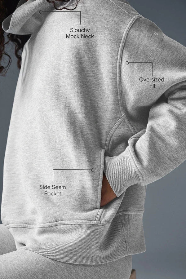 Harajuku Loose Fit Sweatshirt – High Neck, Fleece, Spring 2025